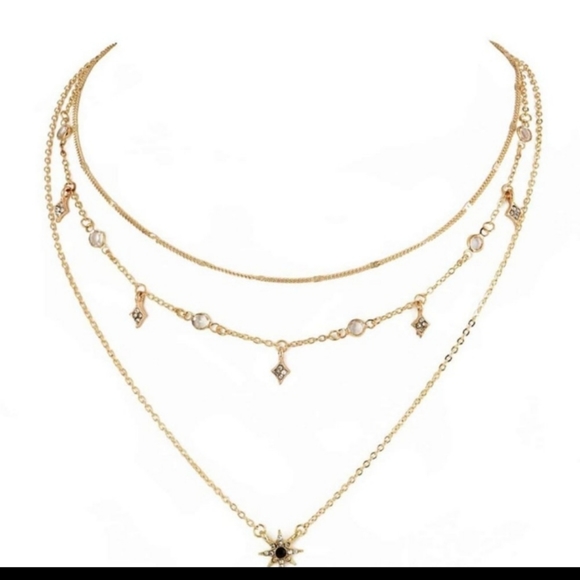 Multilayer gold tone necklace - Picture 2 of 4